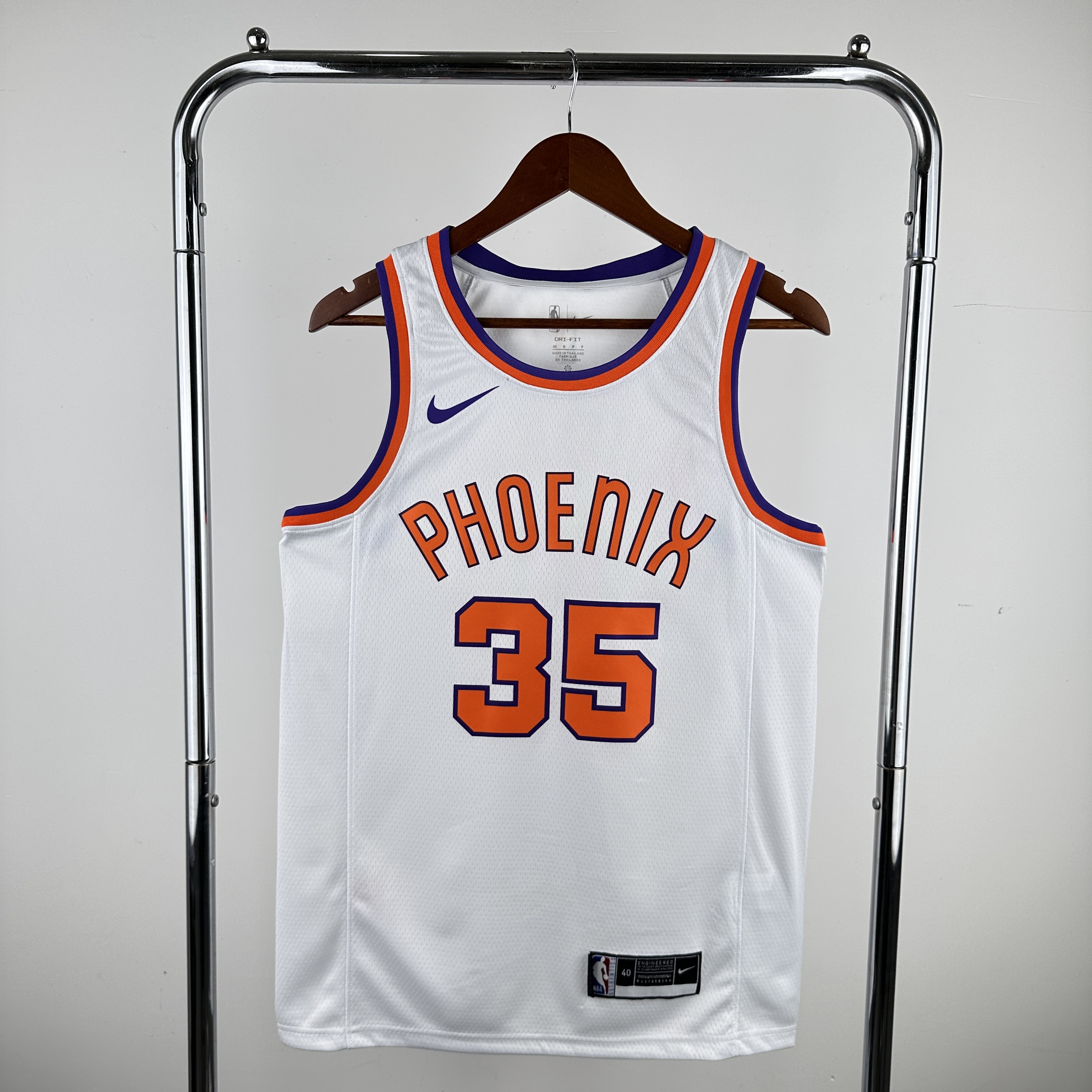 Men Phoenix Suns #35 Durant White Throwback Nike 2024 NBA Jersey->phoenix suns->NBA Jersey